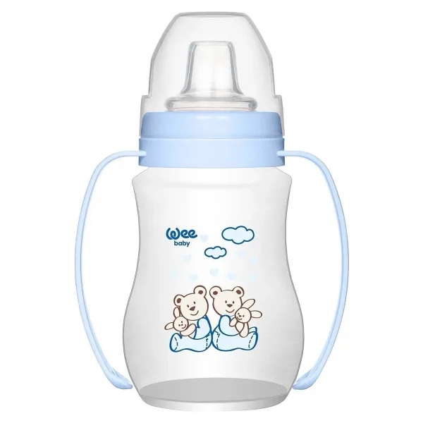 Wee Baby Akıtmaz Kulplu PP Antikolik 250 ml Mavi Bardak