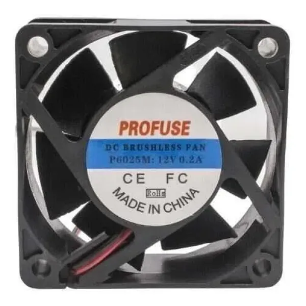 60x60x25mm 12V 0.20A Fan 2 Kablolu