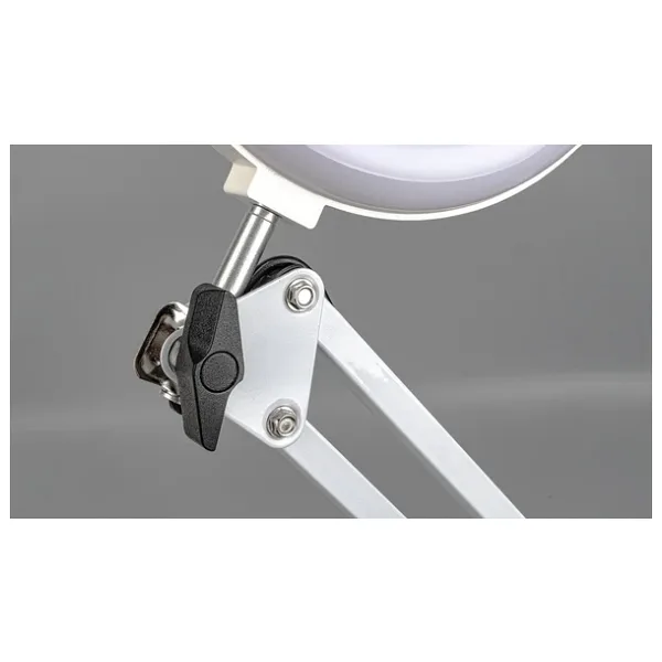 Akrobat Hareketli, 3 Diopter, Büyüteçli Led Işıklı Masa Çalışma Lambası, Mengeneli, Katlanabilir,