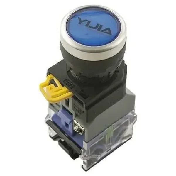 Anlık Push Buton 6V Mavi Işıklı YJ139-LA38