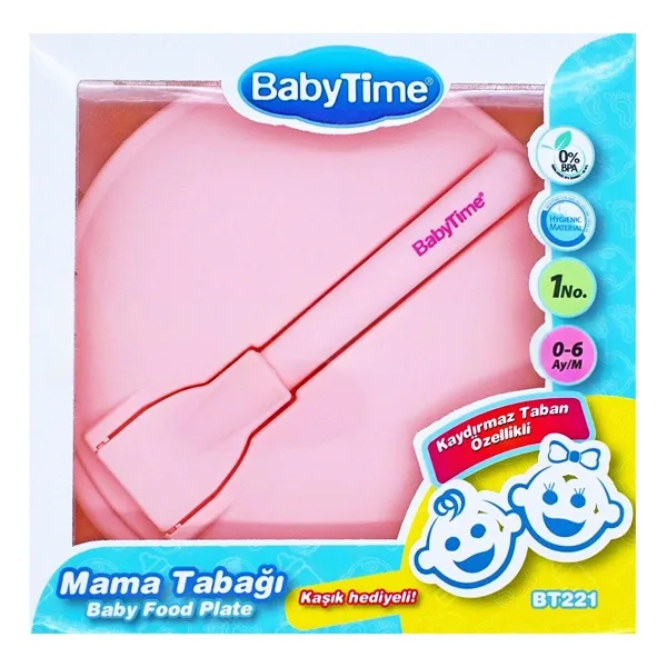 BabyTime BT221 Kaydırmaz Mama Tabağı Pembe
