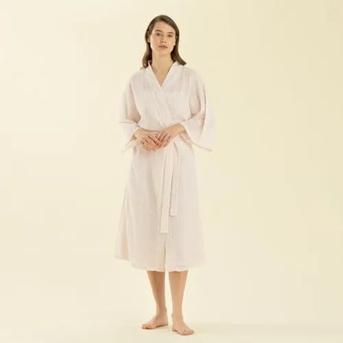 Chakra Elegant Sabahlık, Beyaz/Pembe