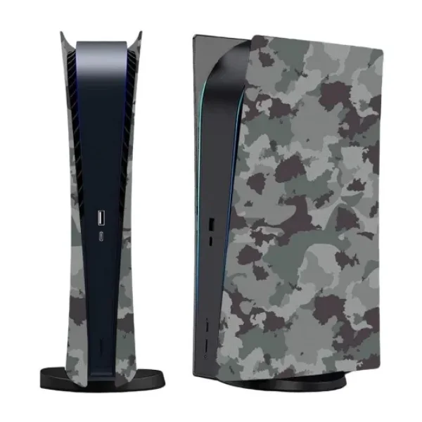 Cosmostech Ps5 Dijital Surum Uyumlu - Army Kamuflaj Desenli Konsol Faceplate Shell Covers Kapaklari