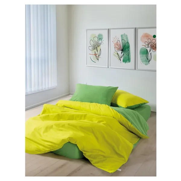 Cozy Home Popping Colors Sarı-Yeşil Tek Kişilik Nevresim Takımı