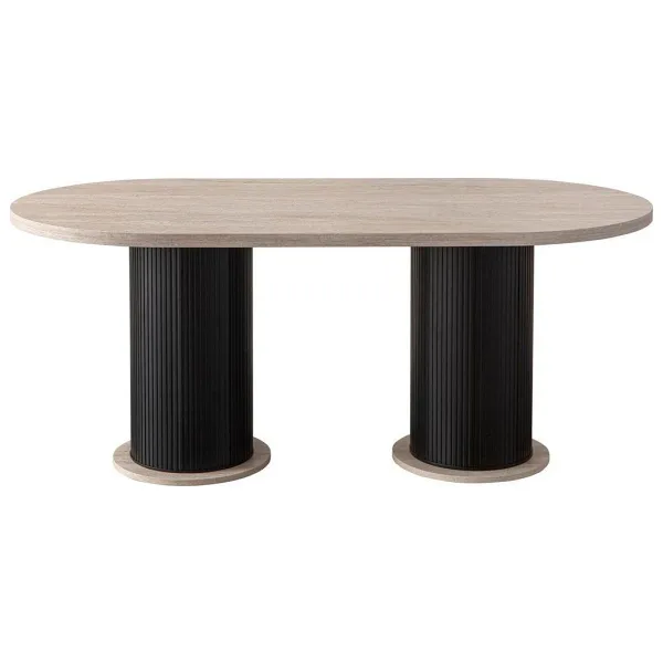 EDSY HOME Traverten Oval Masa ( Ayaklar Plastik )