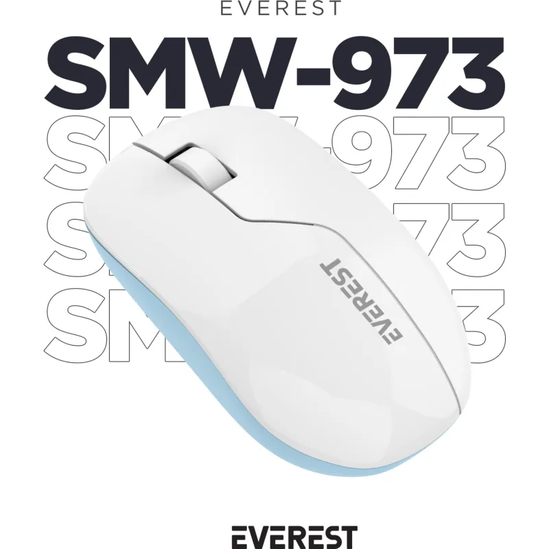 Everest SMW-973 Beyaz-Mavi Optik Kablosuz Mouse