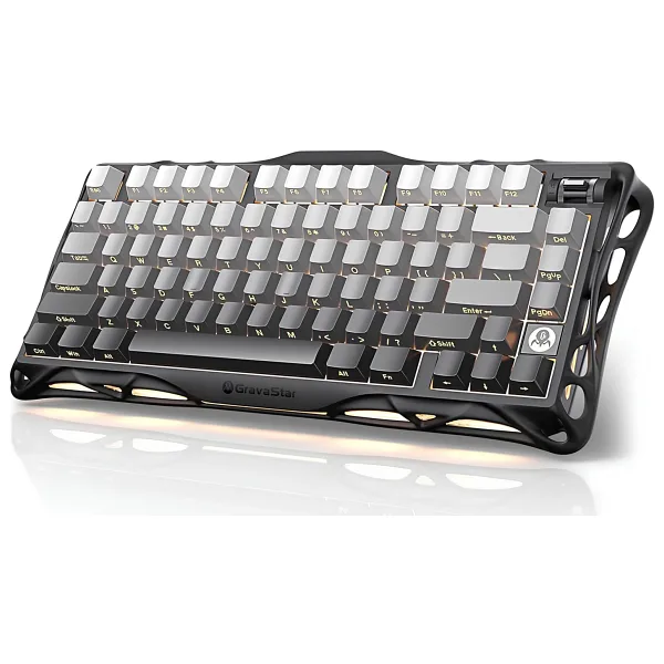 GravaStar Mercury K1 RGB Gri-Siyah US Layout Kablolu/Kablosuz Mekanik Oyuncu Klavyesi