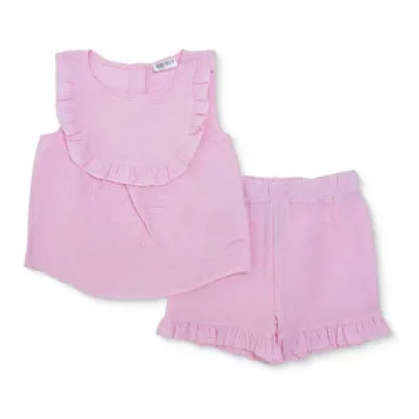 HelloBaby Kız Bebek Bluz-Şort Bisiklet Yaka Sleeveless Reçme 3-4 Yaş