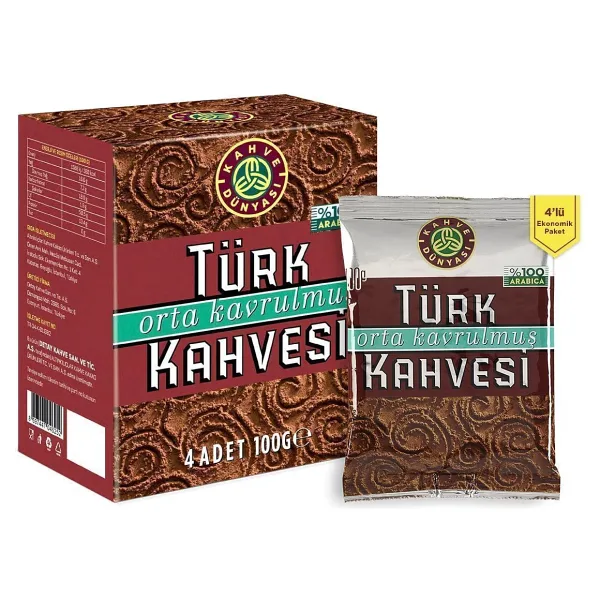 Kahve Dünyası Orta Kavrulmuş Türk Kahvesi 100 gr 4'lü