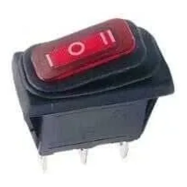 KCD3 15A Su Geçirmez Kırmızı Işıklı ON-OFF-ON Anahtar