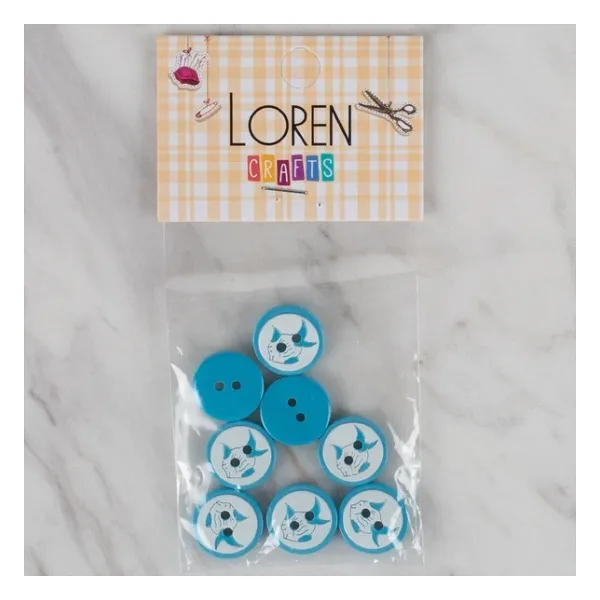 Loren Petrol Mavi 8 Li Balık Düğme - 577