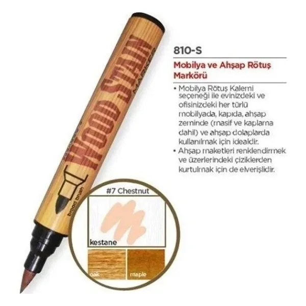 Marvy Wood Stain Ahşap Rötuş Kalemi KESTANE (CHESTNUT)