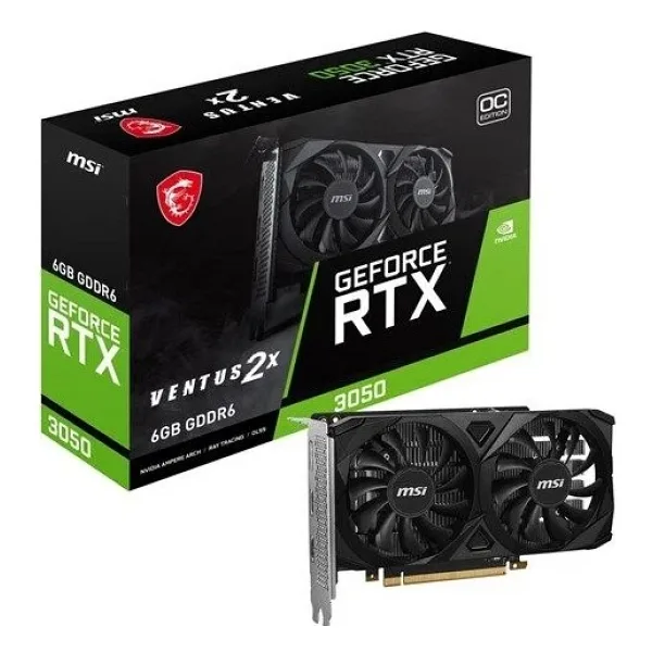 MSI RTX 3050 Ventus 2X E 6G OC 96 Bit GDDR6 6 GB Ekran Kartı