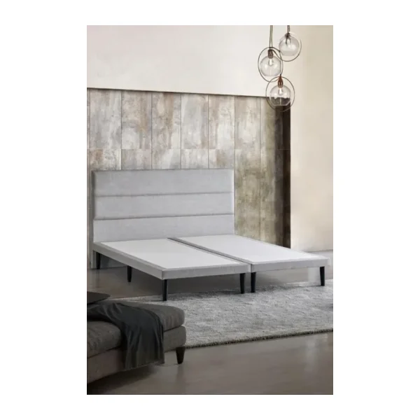 Niron Slim Baza Ve Baslik Takimi - 150X200 Cift Kisilik Kumas Kapli Metal Karyola Ve Baslik Seti