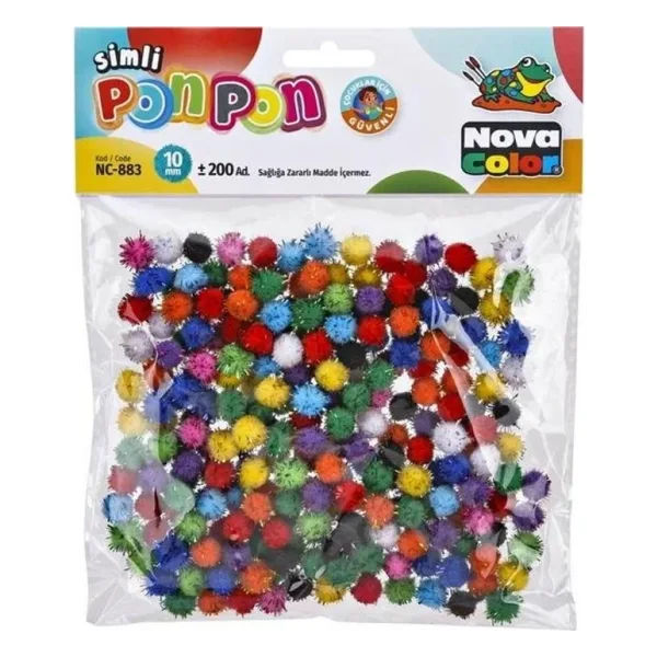 Nova Color Simli Ponpon 10 Mm 200Lu Paket