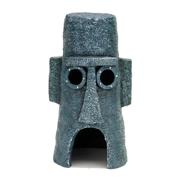 Penn-Plax Akvaryum dekorasyonu SBR46, resmi lisanslı ürün, Nickelodeon sünger bob - Squidward's Paskalya adası evi - renkli dekorasyon 20,3 cm
