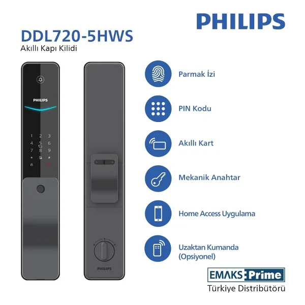Philips DDL720-5HWSE Akıllı Kapı Kilidi
