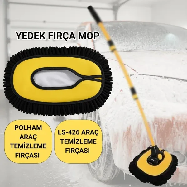 Polham Ve Ls-426 Uyumlu Yedek Araç Yıkama Mopu, Oto Temizleme Fırçası Yedek Mop, Çizmez, Süper Emici, Kolay Tak-çıkar