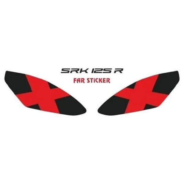 Rks Srk 125 R 2023 - 2025 Uyumlu Far Sticker Kırmızı X