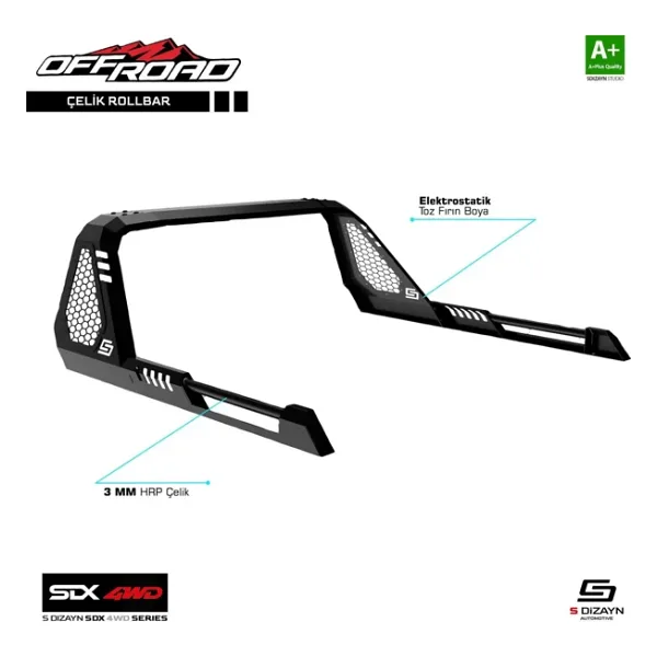 S-Dizayn SDX 4WD Off Road Isuzu D-Max 3 Çelik Roll Bar V1 2019 Üzeri