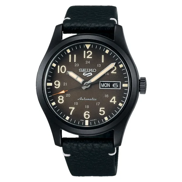 Seiko 5 Sports Field SRPG41 Deri Kordon Siyah Erkek Kol Saati