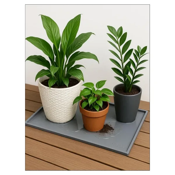 Silikon Saksı Altlığı Ve Viyol Tepsisi (60X40 Cm) - Su Geçirmez Bitki Koruyucu Mat, Fide Yetiştirme Ve Çiçek Altlığı, Yükseltilmiş Kenarl
