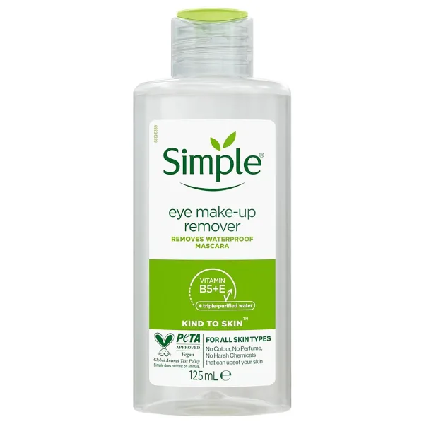 Simple Kind To Skin Hasas Göz Makyaj Temizleyici 125 ml