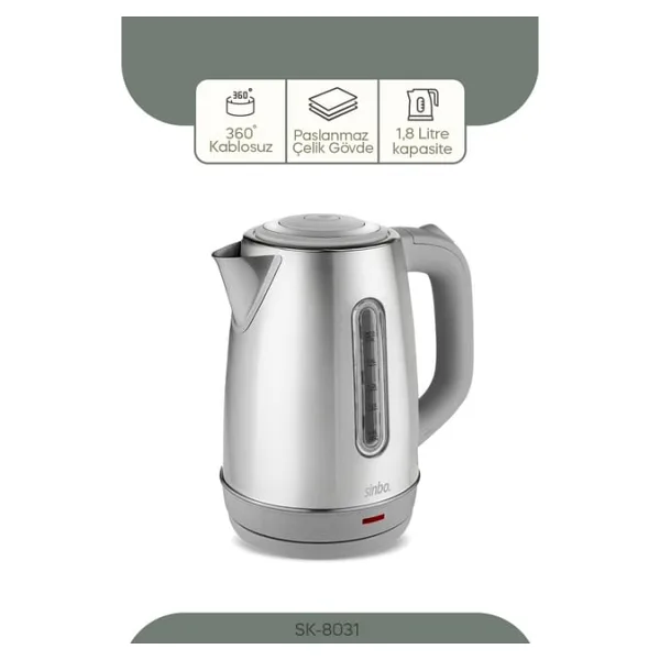 Sinbo SK-8031 2200 W Inox 1.8 lt Çelik Kettle