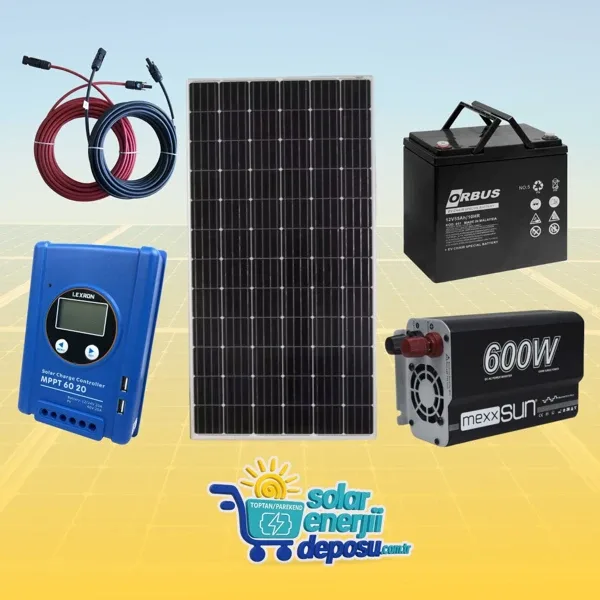 Solar Enerji Deposu 600W Güneş Enerjisi Paketi - Ev Tipi Solar Sistem