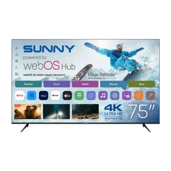 Sunny SN75LEDM-W02M 4K Ultra HD 75" 190 Ekran Uydu Alıcılı WebOS Smart LED TV