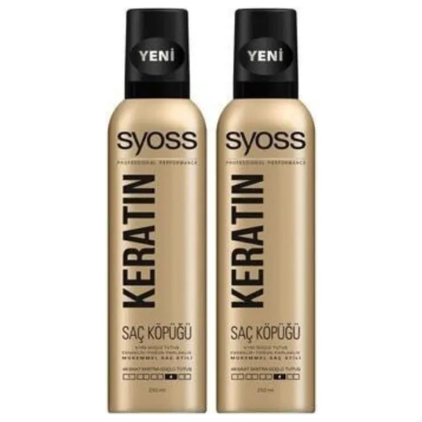 Syoss Keratin Extra Güçlü Tutuş 250 ml 2 Adet Saç Köpüğü