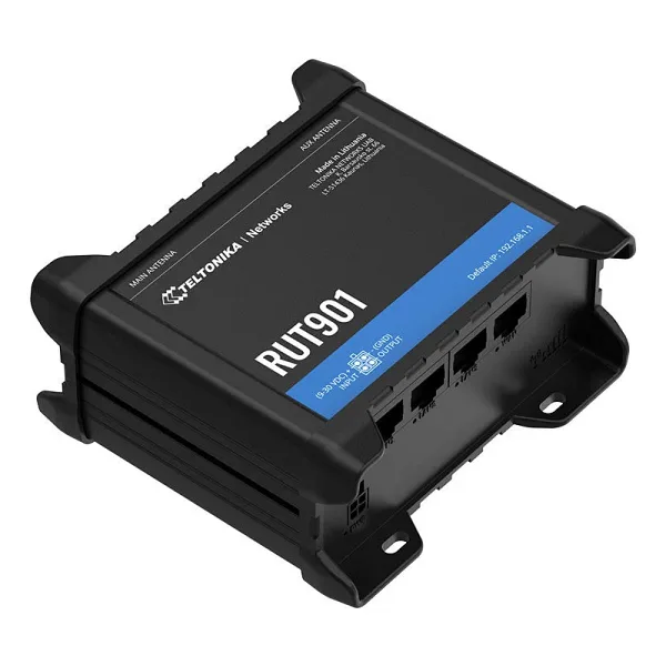 TELTONİKA RUT901 150MBPS 4 PORT 3xLAN/1xWAN 2 ANTEN 802.11b/g/n (Wi-Fi 4) 4G LTE INDOOR 2 X SIM YUVASI ENDÜSTRİYEL ROUTE