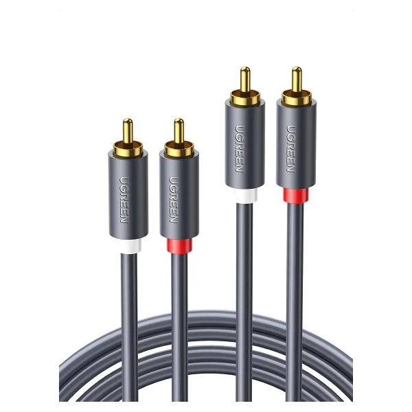 UGREEN 2RCA to 2RCA Ses Kablosu, 1 Metre, Antrasit