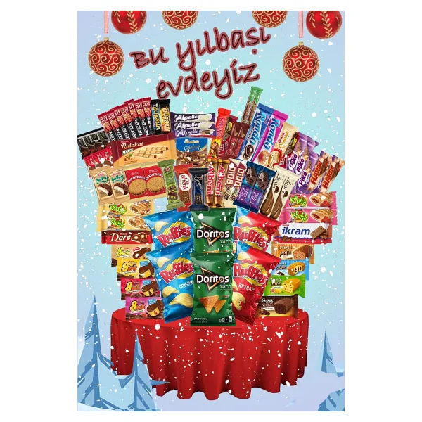 Ülker Bu Yılbaşında Evdeyiz Paketi 74 Parça. Tohumlu Kalem Hediyeli
