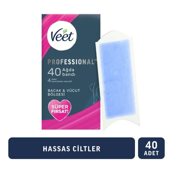 Veet Professıonal Ağda Bandı Hassas 40'Lı 4 Adet