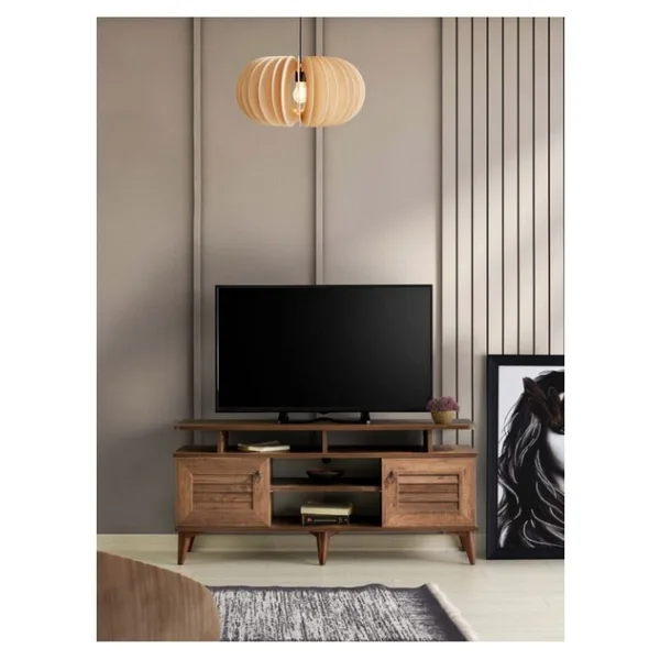 Venüs 130 Cm Panjurlu Raflı Tv Sehpası - Ceviz