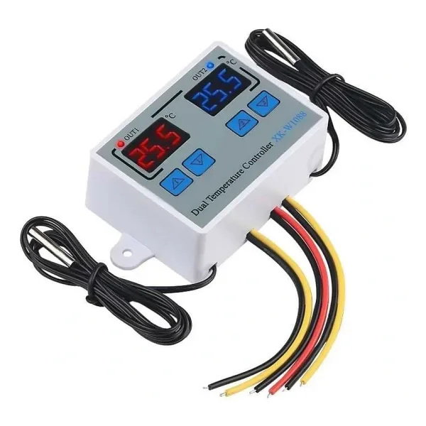 XK-W1088 İkili Dijital Sıcaklık Kontrollü Termostat - 220V/AC 1500W 