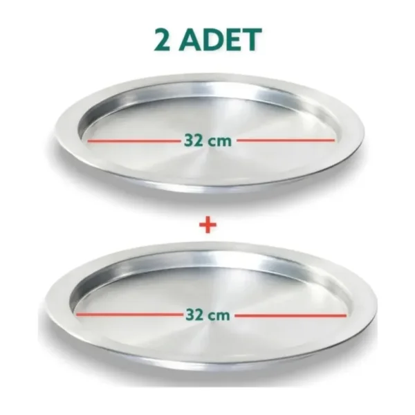 Yıldız Çelik 2 Adet 32 cm Taban Alüminyum Künefe Kadayıf Tepsisi & Tabağı