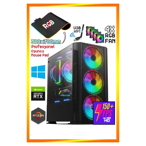 Zeiron Prime X5 Essential Pro Ryzen 5 5500 16GB 512GB NVMe M.2 SSD RTX5060 Tavsiye Sistem Oyun Bilgisayarı