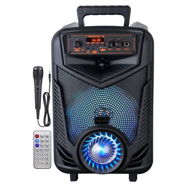 Zineets Işıklı Büyük Boy Party Box Bluetooth Hoparlör Taşınabilir Şarjlı Ses Sistemi Radyolu Karaoke Bass+