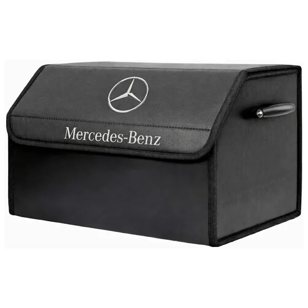 Autowise Mercedes-Benz Marka Logolu Oto Bagaj Organizer Çanta Oto Bagaj Çantası 2 Bölmeli Suni Deri