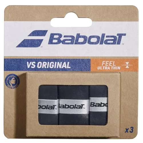 Babolat vs Grip orijinal 3'lü Overgrip, siyah, one size