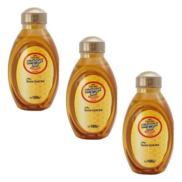 Binboğa Kooperatif Süzme Çiçek Balı 1000 Gr X 3'Lü