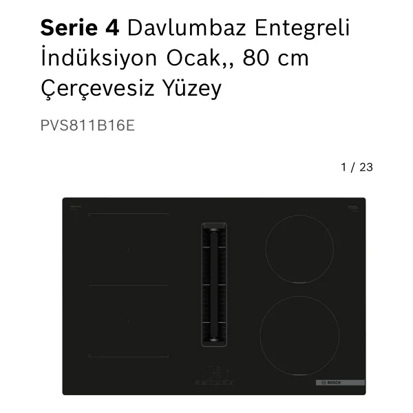 Bosch PVS811B16E Davlumbaz Entegreli İndüksiyonlu Ocak