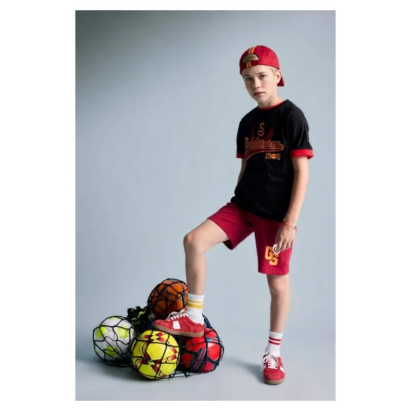 DeFacto Galatasaray Oversize Baskılı Siyah Şort Erkek Çocuk H8001A826HS - 9 - 10 Yaş - Kırmızı-RD119