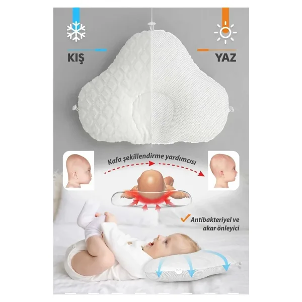 Fisun Baby Ayarlı Düz Kafa Yastığı, Bebek Yastığı, Düz Kafa Sendromu Bebek Yastığı, Uyku Baş Yastığı