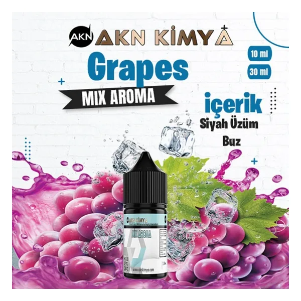 Grapes Mix Aroma Siyah Üzüm Buz Gıda Aroması 10 ml