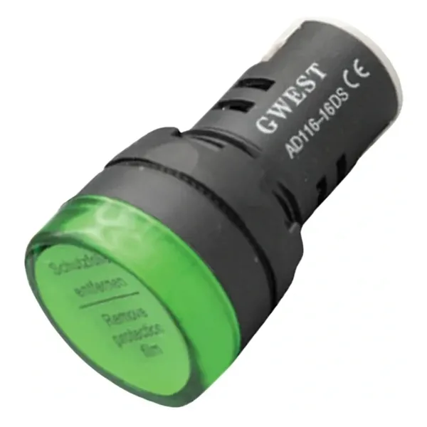 Gwest 16-24V-Y 16mm Yeşil Ledli Sinyal Lambası 24V