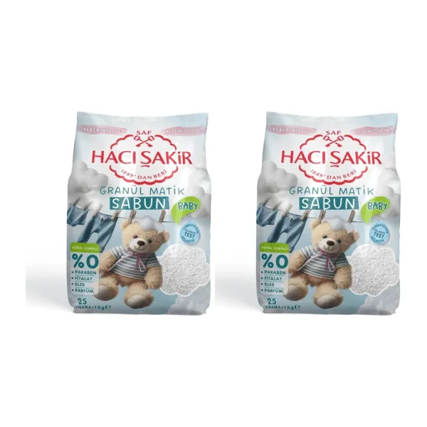 Hacı Şakir Granül Matik Sabun Otomatik Makineler İçin Sabun 25 Yıkama (1 x 1000 g) 2li paket