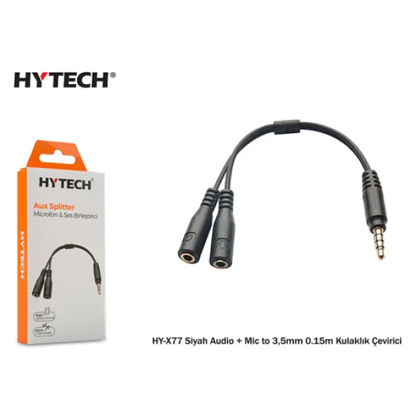 Hytech HY-X77 0.15 m Audio Mikrofon to 3.5mm Kulaklık Çevirici